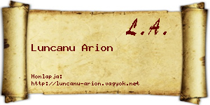 Luncanu Arion névjegykártya